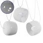 GloboStar® JASPER 01376 Μοντέρνό Κρεμαστό Φωτιστικό Καμπάνα Σετ Τρίφωτο 3 x E27 IP20 Λευκό Μέταλλο - Μ75 x Π75 x Υ22cm