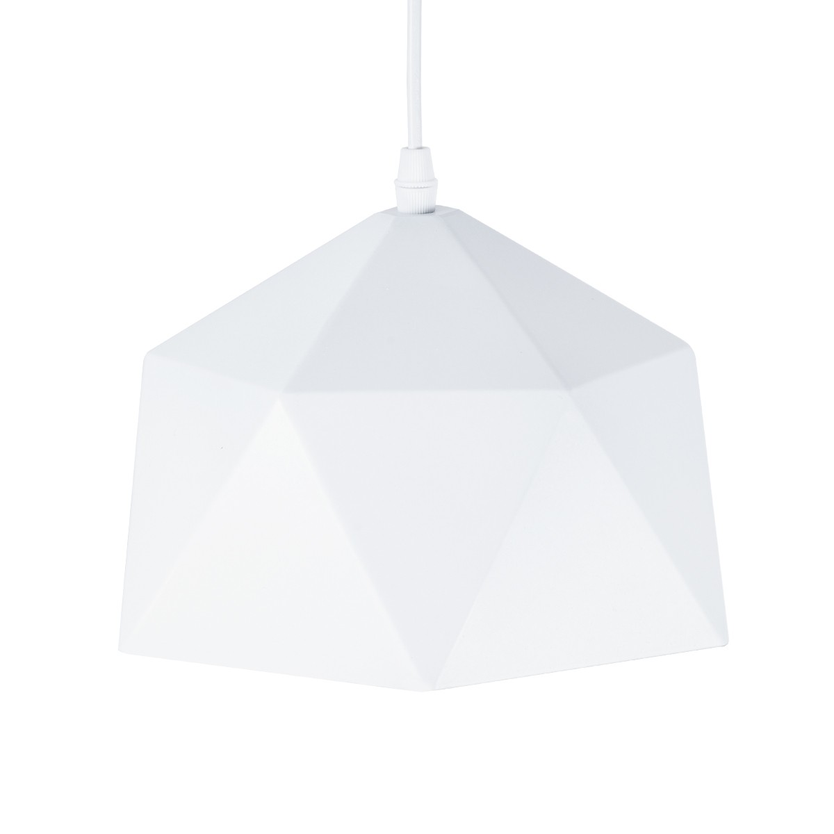 GloboStar® HEXAGON 01377 Μοντέρνο Κρεμαστό Φωτιστικό Καμπάνα Μονόφωτο 1 x E27 IP20 Λευκό & Χρυσό Μέταλλο - Μ21,5 x Π21,5 x Y15cm