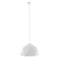 GloboStar® HEXAGON 01378 Μοντέρνο Κρεμαστό Φωτιστικό Οροφής Μονόφωτο Λευκό & Χρυσό Μέταλλο Καμπάνα - Μ46 x Π46 x Y25cm