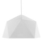 GloboStar® HEXAGON 01378 Μοντέρνο Κρεμαστό Φωτιστικό Οροφής Μονόφωτο Λευκό & Χρυσό Μέταλλο Καμπάνα - Μ46 x Π46 x Y25cm