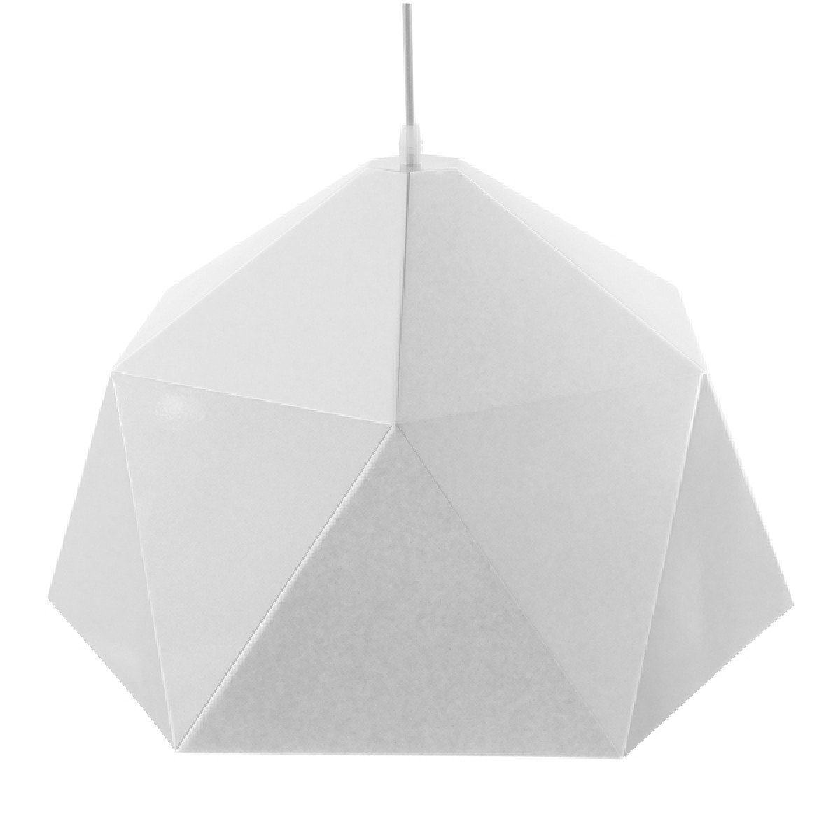GloboStar® HEXAGON 01378 Μοντέρνο Κρεμαστό Φωτιστικό Οροφής Μονόφωτο Λευκό & Χρυσό Μέταλλο Καμπάνα - Μ46 x Π46 x Y25cm