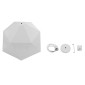 GloboStar® HEXAGON 01378 Μοντέρνο Κρεμαστό Φωτιστικό Οροφής Μονόφωτο Λευκό & Χρυσό Μέταλλο Καμπάνα - Μ46 x Π46 x Y25cm