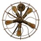 GloboStar® FAN 01381 Vintage Επιτοίχιο Φωτιστικό Απλίκα Πολύφωτο 5 x E27 IP20 Χάλκινο Μέταλλο - Μ46 x Π22 x Υ46cm