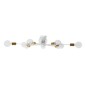 GloboStar® OLINDA 01383 Μοντέρνο Φωτιστικό Οροφής Πλέγμα Πολύφωτο 10 x E27 IP20 Λευκό & Χρυσό Μέταλλο - Μ95 x Π95 x Υ17cm