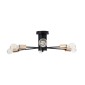 GloboStar® OLINDA 01384 Μοντέρνο Φωτιστικό Οροφής Πλέγμα Πολύφωτο 6 x E27 IP20 Μαύρο & Χάλκινο - Μέταλλο Μ60 x Π60 x Υ20cm