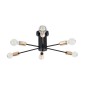 GloboStar® OLINDA 01384 Μοντέρνο Φωτιστικό Οροφής Πλέγμα Πολύφωτο 6 x E27 IP20 Μαύρο & Χάλκινο - Μέταλλο Μ60 x Π60 x Υ20cm