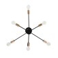 GloboStar® OLINDA 01384 Μοντέρνο Φωτιστικό Οροφής Πλέγμα Πολύφωτο 6 x E27 IP20 Μαύρο & Χάλκινο - Μέταλλο Μ60 x Π60 x Υ20cm