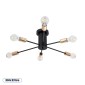 GloboStar® OLINDA 01384 Μοντέρνο Φωτιστικό Οροφής Πλέγμα Πολύφωτο 6 x E27 IP20 Μαύρο & Χάλκινο - Μέταλλο Μ60 x Π60 x Υ20cm