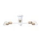 GloboStar® OLINDA 01385 Μοντέρνο Φωτιστικό Οροφής Πλέγμα Πολύφωτο 6 x E27 IP20 Λευκό & Χάλκινο - Μέταλλο Μ60 x Π60 x Υ20cm