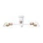 GloboStar® OLINDA 01385 Μοντέρνο Φωτιστικό Οροφής Πλέγμα Πολύφωτο 6 x E27 IP20 Λευκό & Χάλκινο - Μέταλλο Μ60 x Π60 x Υ20cm