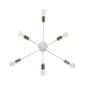 GloboStar® OLINDA 01385 Μοντέρνο Φωτιστικό Οροφής Πλέγμα Πολύφωτο 6 x E27 IP20 Λευκό & Χάλκινο - Μέταλλο Μ60 x Π60 x Υ20cm