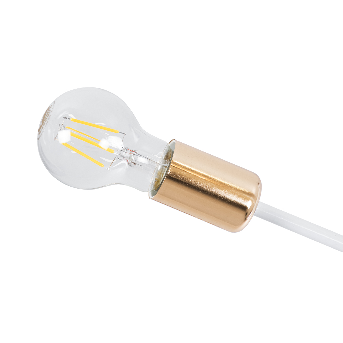 GloboStar® OLINDA 01385 Μοντέρνο Φωτιστικό Οροφής Πλέγμα Πολύφωτο 6 x E27 IP20 Λευκό & Χάλκινο - Μέταλλο Μ60 x Π60 x Υ20cm