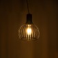GloboStar® SCANDI 01386 Vintage Κρεμαστό Φωτιστικό Πλέγμα Μονόφωτο 1 x E27 IP20 Μαύρο Μέταλλο - Μ23 x Π23 x Υ30cm