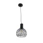 GloboStar® SCANDI 01386 Vintage Κρεμαστό Φωτιστικό Πλέγμα Μονόφωτο 1 x E27 IP20 Μαύρο Μέταλλο - Μ23 x Π23 x Υ30cm