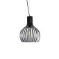GloboStar® SCANDI 01386 Vintage Κρεμαστό Φωτιστικό Πλέγμα Μονόφωτο 1 x E27 IP20 Μαύρο Μέταλλο - Μ23 x Π23 x Υ30cm