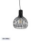 GloboStar® SCANDI 01386 Vintage Κρεμαστό Φωτιστικό Πλέγμα Μονόφωτο 1 x E27 IP20 Μαύρο Μέταλλο - Μ23 x Π23 x Υ30cm