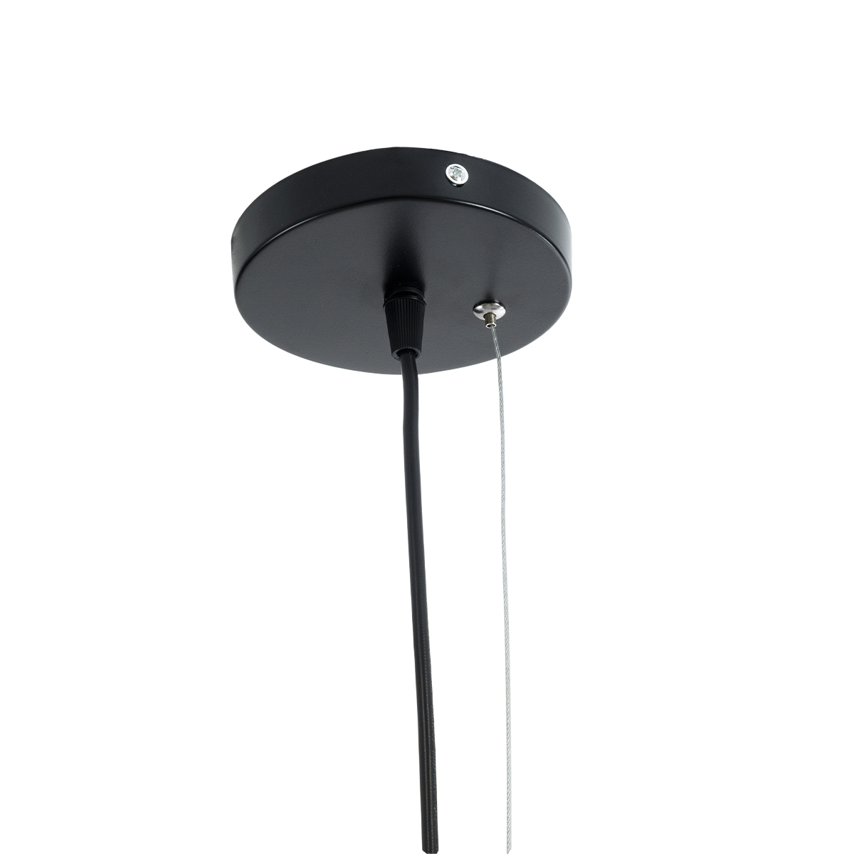 GloboStar® SCANDI 01386 Vintage Κρεμαστό Φωτιστικό Πλέγμα Μονόφωτο 1 x E27 IP20 Μαύρο Μέταλλο - Μ23 x Π23 x Υ30cm