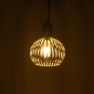 GloboStar® SCANDI 01387 Vintage Κρεμαστό Φωτιστικό Πλέγμα Μονόφωτο 1 x E27 IP20 Μπεζ Μέταλλο - Μ23 x Π23 x Υ30cm