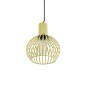 GloboStar® SCANDI 01387 Vintage Κρεμαστό Φωτιστικό Πλέγμα Μονόφωτο 1 x E27 IP20 Μπεζ Μέταλλο - Μ23 x Π23 x Υ30cm