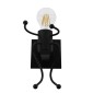 GloboStar® LITTLE MAN 01388 Μοντέρνο Επιτοίχιο Φωτιστικό Απλίκα Μονόφωτο 1 x E27 IP20 Μαύρο Μέταλλο - Μ12 x Π19 x Υ17cm