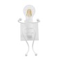 GloboStar® LITTLE MAN 01389 Μοντέρνο Επιτοίχιο Φωτιστικό Απλίκα Μονόφωτο 1 x E27 IP20 Λευκό Μέταλλο - Μ12 x Π19 x Υ17cm