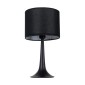 GloboStar® AMBROSIA BLACK 01394 Μοντέρνο Επιτραπέζιο Φωτιστικό Πορτατίφ Μονόφωτο Μεταλλικό με Μαύρο Καπέλο Φ25 x Υ46cm