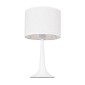 GloboStar® AMBROSIA 01395 Μοντέρνο Επιτραπέζιο Φωτιστικό Πορτατίφ Μονόφωτο 1 x E27 Λευκό Μεταλλικό με Καπέλο Φ25 x Υ46cm