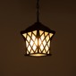 GloboStar® LINCOLN 01399 Vintage Κρεμαστό Φωτιστικό Πλέγμα Μονόφωτο 1 x E27 IP20 Καφέ Μεταλλο με Διάφανο Γυαλί - Μ19 x Π19 x Υ20cm