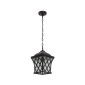 GloboStar® LINCOLN 01399 Vintage Κρεμαστό Φωτιστικό Πλέγμα Μονόφωτο 1 x E27 IP20 Καφέ Μεταλλο με Διάφανο Γυαλί - Μ19 x Π19 x Υ20cm