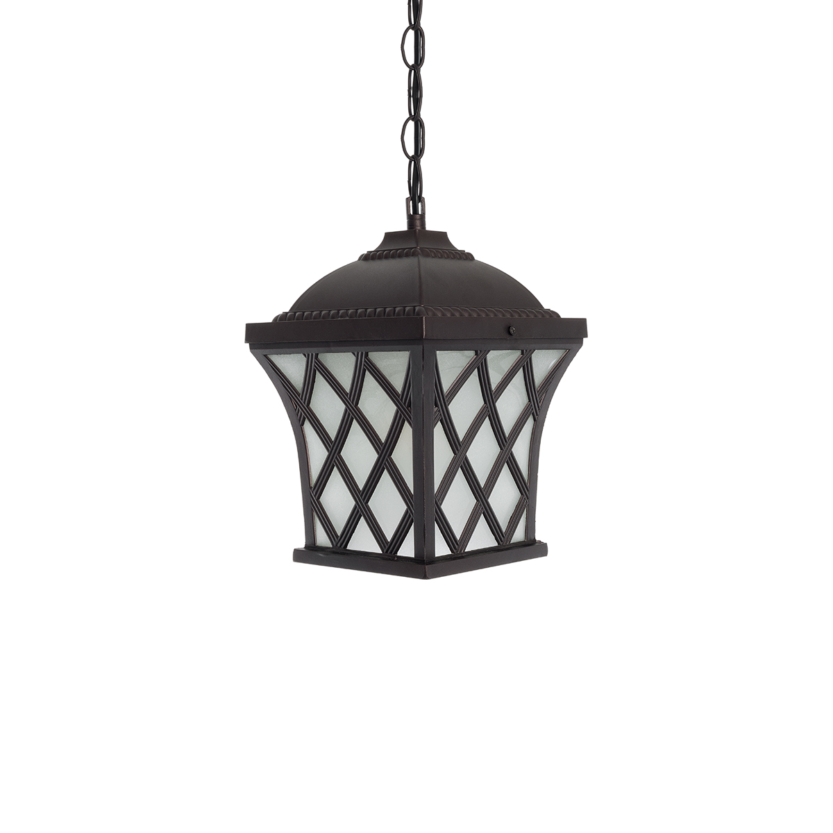 GloboStar® LINCOLN 01399 Vintage Κρεμαστό Φωτιστικό Πλέγμα Μονόφωτο 1 x E27 IP20 Καφέ Μεταλλο με Διάφανο Γυαλί - Μ19 x Π19 x Υ20cm