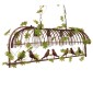 GloboStar® NEST 01402 Vintage Κρεμαστό Φωτιστικό Φιγούρα Πολύφωτο 4 x E27 IP20 Χάλκινο Μέταλλο με Πράσινο Πλαστικό - Μ103 x Π34 x Υ36.5cm