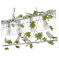 GloboStar® NEST 01403 Vintage Κρεμαστό Φωτιστικό Φιγούρα Πολύφωτο 4 x E27 IP20 Λευκό Μέταλλο με Πράσινο Πλαστικό - Μ103 x Π34 x Υ36.5cm