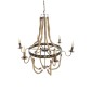GloboStar® VICTORIAN 01404 Vintage Κρεμαστό Φωτιστικό Ανάρτηση Πολύφωτο 6 x E14 IP20 Χάλκινο Μέταλλο με Μπεζ Σχοινί - Μ85 x Π85 x Y85cm