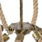 GloboStar® BAVARIAN 01405 Vintage Κρεμαστό Φωτιστικό Ανάρτηση Πολύφωτο 8 x E14 IP20 Μπρούτζινο Μέταλλο με Μπεζ Σχοινί - Μ87 x Π87 x Y80cm