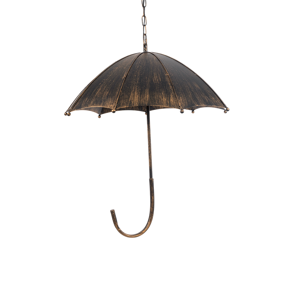 GloboStar® UMBRELLA 01406 Vintage Κρεμαστό Φωτιστικό Φιγούρα Πολύφωτο 5 x E27 IP20 Χάλκινο & Μαύρο Μέταλλο - Μ60 x Π60 x Y65cm