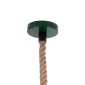GloboStar® CRANE 01408 Vintage Κρεμαστό Φωτιστικό Μονόφωτο Καμπάνα 1 x E27 IP20 Πράσινο & Λευκό Μέταλλο με Μπεζ Σχοινί - Μ36 x Π36 x Y31cm