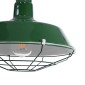 GloboStar® CRANE 01408 Vintage Κρεμαστό Φωτιστικό Μονόφωτο Καμπάνα 1 x E27 IP20 Πράσινο & Λευκό Μέταλλο με Μπεζ Σχοινί - Μ36 x Π36 x Y31cm