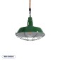 GloboStar® CRANE 01408 Vintage Κρεμαστό Φωτιστικό Μονόφωτο Καμπάνα 1 x E27 IP20 Πράσινο & Λευκό Μέταλλο με Μπεζ Σχοινί - Μ36 x Π36 x Y31cm