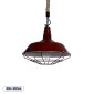 GloboStar® CRANE 01410 Vintage Κρεμαστό Φωτιστικό Μονόφωτο Καμπάνα 1 x E27 IP20 Μπορντό Κόκκινο & Λευκό Μεταλλο με Μπεζ Σχοινί - Μ36 x Π36 x Y31cm