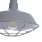 GloboStar® CRANE 01411 Vintage Κρεμαστό Φωτιστικό Μονόφωτο Καμπάνα 1 x E27 IP20 Γκρι & Λευκό Μέταλλο με Μπεζ Σχοινί - Μ36 x Π36 x Y31cm