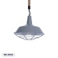 GloboStar® CRANE 01411 Vintage Κρεμαστό Φωτιστικό Μονόφωτο Καμπάνα 1 x E27 IP20 Γκρι & Λευκό Μέταλλο με Μπεζ Σχοινί - Μ36 x Π36 x Y31cm