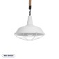 GloboStar® PUPPET 01412 Vintage Κρεμαστό Φωτιστικό Μονόφωτο Καμπάνα 1 x E27 IP20 Λευκό Μεταλλο με Μπεζ Σχοινί - Μ36 x Π36 x Y31cm