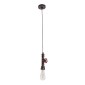GloboStar® SPIGOT 01413 Vintage Κρεμαστό Φωτιστικό Ανάρτηση Μονόφωτο 1 x E27 IP20 Χάλκινο & Κόκκινο Μεταλλο - Μ5 x Π5 x Y20cm