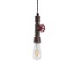 GloboStar® SPIGOT 01413 Vintage Κρεμαστό Φωτιστικό Ανάρτηση Μονόφωτο 1 x E27 IP20 Χάλκινο & Κόκκινο Μεταλλο - Μ5 x Π5 x Y20cm