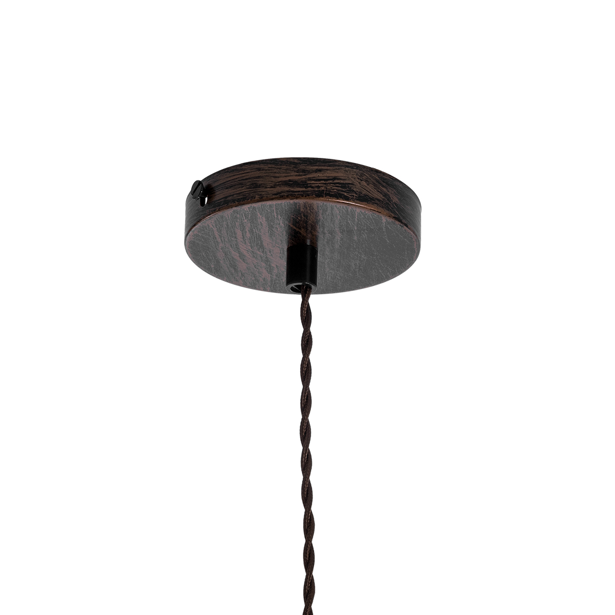 GloboStar® SPIGOT 01414 Vintage Κρεμαστό Φωτιστικό Ανάρτηση Μονόφωτο 1 x E27 IP20 Καφέ & Κόκκινο Μέταλλο - Μ5 x Π5 x Y20cm
