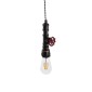 GloboStar® SPIGOT 01414 Vintage Κρεμαστό Φωτιστικό Ανάρτηση Μονόφωτο 1 x E27 IP20 Καφέ & Κόκκινο Μέταλλο - Μ5 x Π5 x Y20cm
