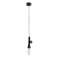GloboStar® SPIGOT 01415 Vintage Κρεμαστό Φωτιστικό Ανάρτηση Μονόφωτο 1 x E27 IP20 Μαύρο & Κόκκινο Μέταλλο - Μ5 x Π5 x Y20cm