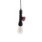 GloboStar® SPIGOT 01415 Vintage Κρεμαστό Φωτιστικό Ανάρτηση Μονόφωτο 1 x E27 IP20 Μαύρο & Κόκκινο Μέταλλο - Μ5 x Π5 x Y20cm