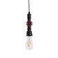 GloboStar® SPIGOT 01415 Vintage Κρεμαστό Φωτιστικό Ανάρτηση Μονόφωτο 1 x E27 IP20 Μαύρο & Κόκκινο Μέταλλο - Μ5 x Π5 x Y20cm