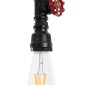 GloboStar® SPIGOT 01415 Vintage Κρεμαστό Φωτιστικό Ανάρτηση Μονόφωτο 1 x E27 IP20 Μαύρο & Κόκκινο Μέταλλο - Μ5 x Π5 x Y20cm